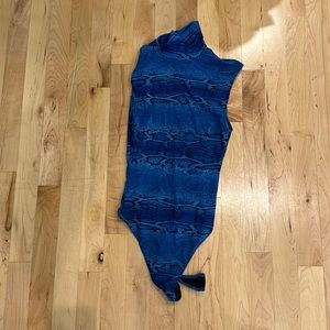 REVOLVE BLUE SNAKE PRINT BODYSUIT